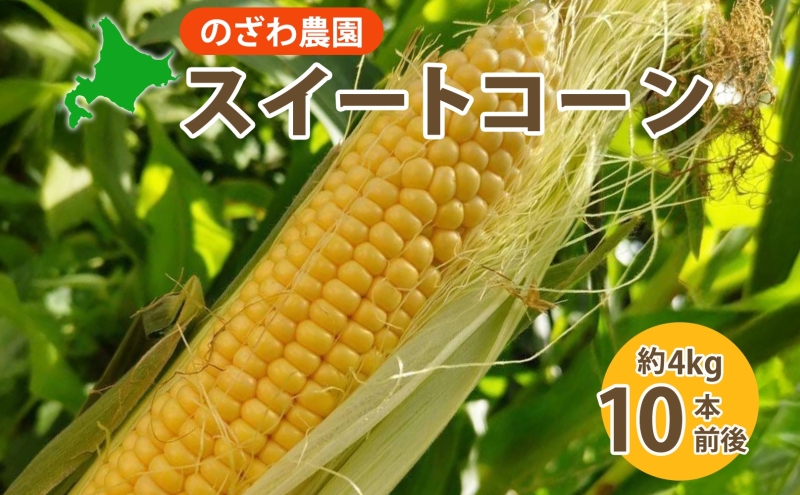 【2026年発送 先行予約】【 のざわ農園 】スイートコーン 10本 前後（約4kg） とうもろこし コーン とうきび 北海道 日高産