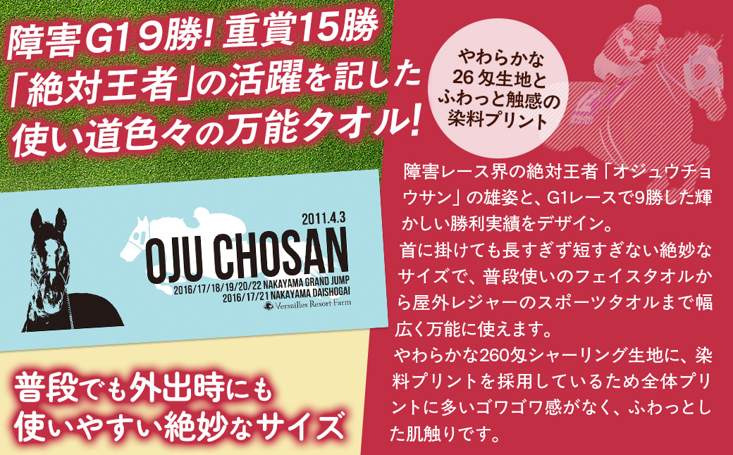 【オジュウチョウサン】シャーリングフェイスタオル BRTV010