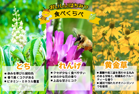 国産純粋完熟はちみつ小瓶セット(れんげ・とち・黄金草)[16-1052]