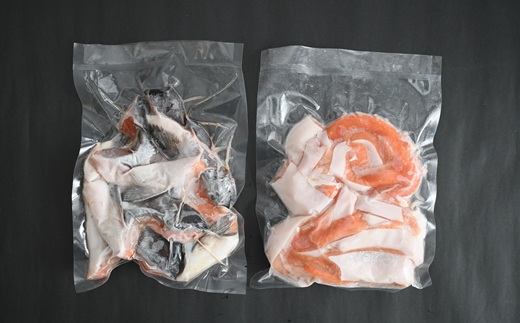 北海道日高産「チェリーサーモン」カマ＆ハラス(各500g)セット[01-1542]