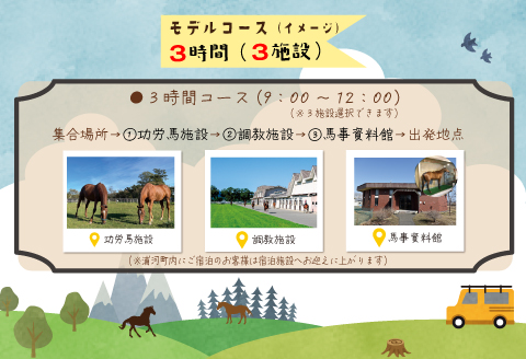 馬産地をめぐる「ひだかサラブレッドタクシー」3時間(3,4名様)コース[41-1103]