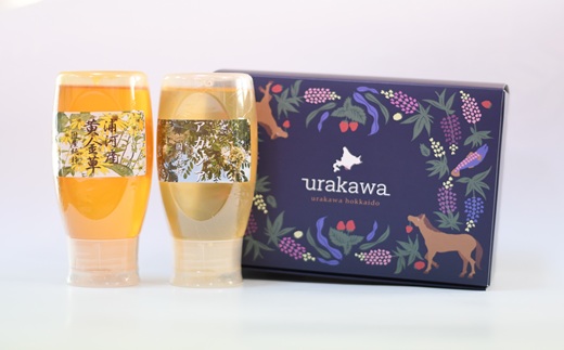 国産純粋完熟はちみつ2種セット(黄金草･アカシア)ご家庭用計1kg[16-1525]