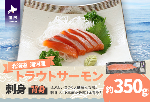 北海道浦河町産『トラウトサーモン』の刺身(背身)約350g×1P[02-1512]