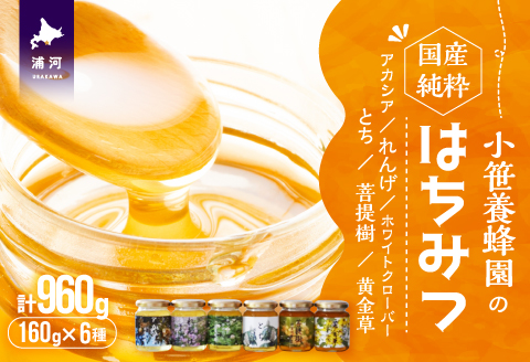 国産純粋完熟はちみつ6種食べ比べセット[16-1162]
