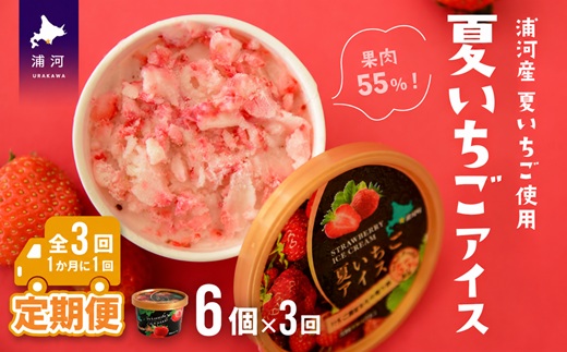 果肉55%「夏いちごアイス(6個)」【全3回定期便】[22-1143]