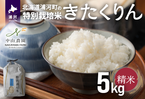 浦河の特別栽培米「きたくりん」精米(5kg×1袋)[37-1370]