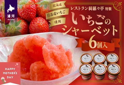 【母の日対応】レストラン綺羅々亭特製「いちごのシャーベット」6個セット[59-1584]