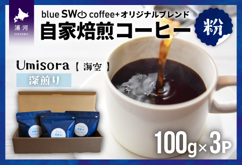 自家焙煎オリジナルブレンド『Umisora(海空)[粉]』(100g×3P)[49-1281]