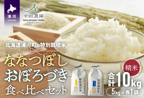 【新米発送！】北海道浦河町の特別栽培米「ななつぼし＆おぼろづき」食べ比べセット(計10kg)[37-1131]