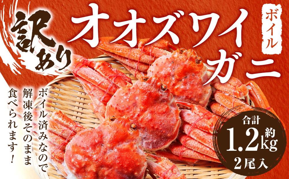 「訳あり」オオズワイガニボイル　2尾　合計約1.2kg