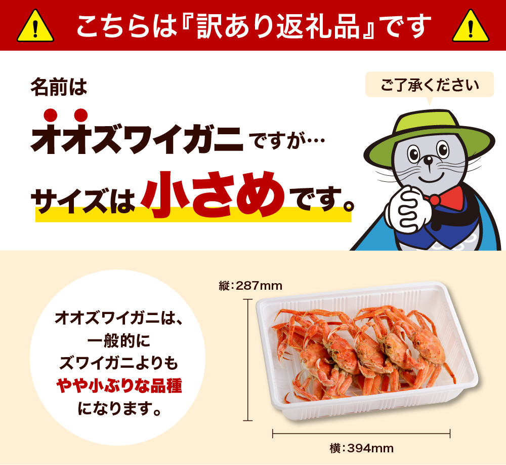 えりも【マルデン特製】訳ありオオズワイガニセット2kg（生冷1kg・ボイル1kg）【er002-052-a】