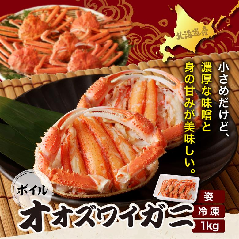 えりも【マルデン特製】ボイルオオズワイガニ姿1kg(４尾～５尾)【er002-048-a】