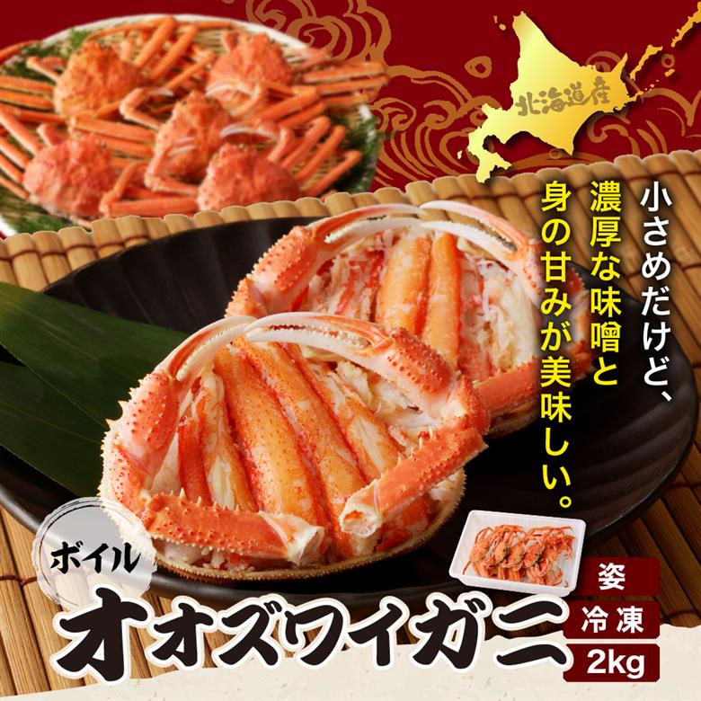えりも【マルデン特製】訳あり ボイルオオズワイガニ姿2kg《1kg(４尾～５尾)×2》【er002-051-a】