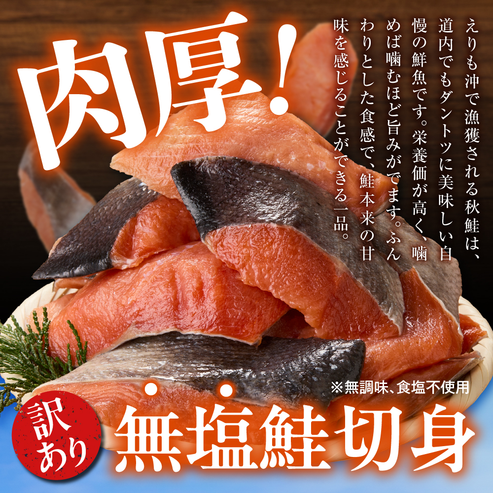 【無塩】訳アリ鮭切り身 1kg【er018-085】