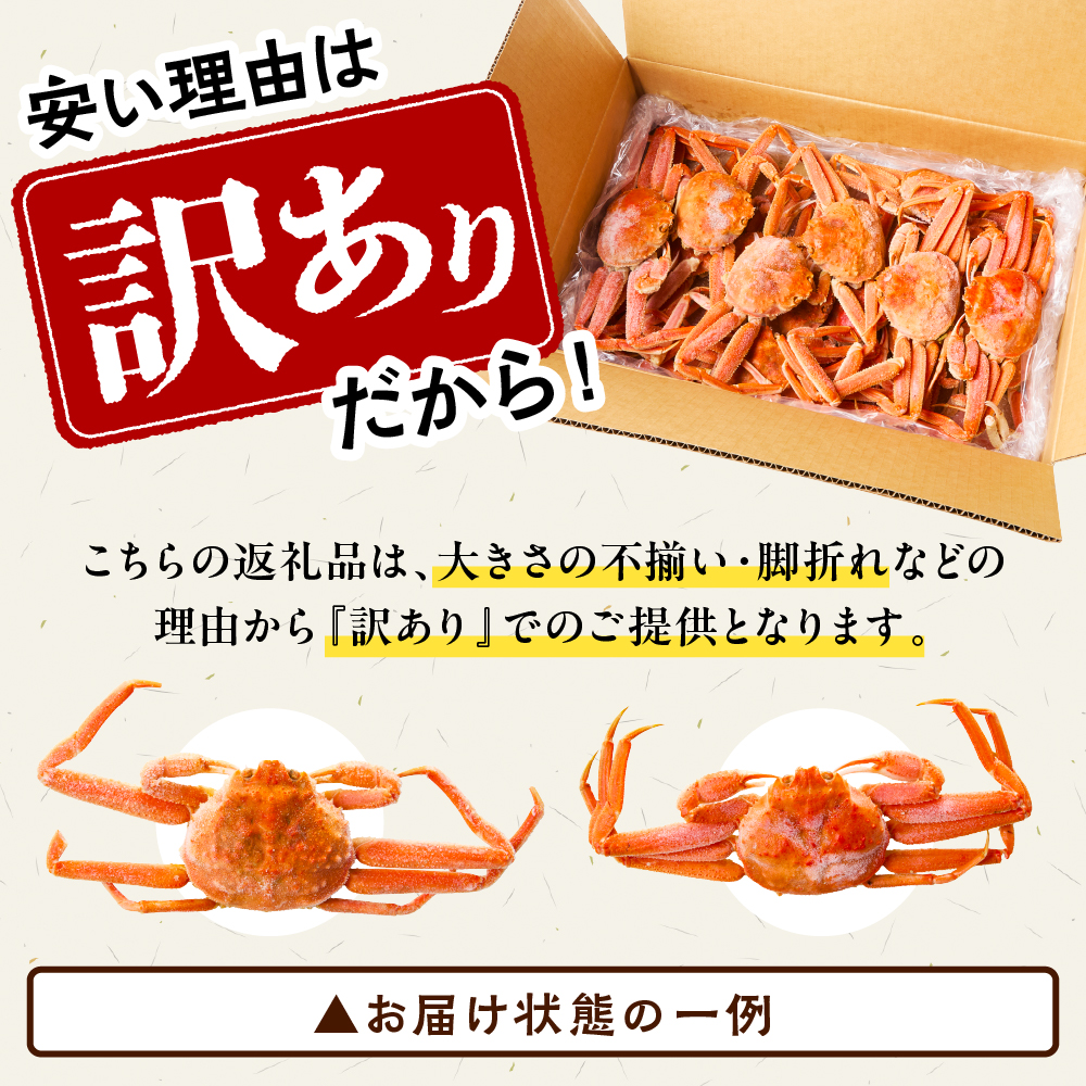 訳ありえりも産蒸しオオズワイガニ3kg【er001-102】