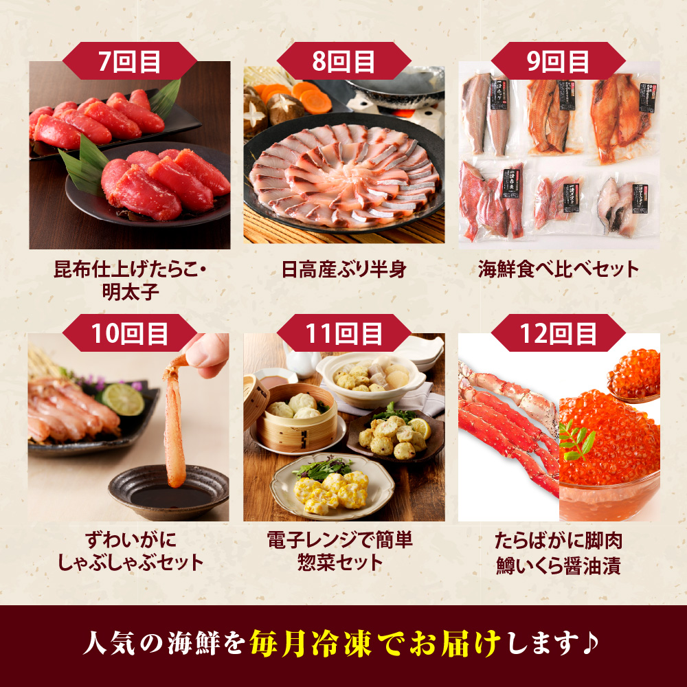 R8.12ヶ月定期便！えりも海鮮バラエティコース【er002-113】