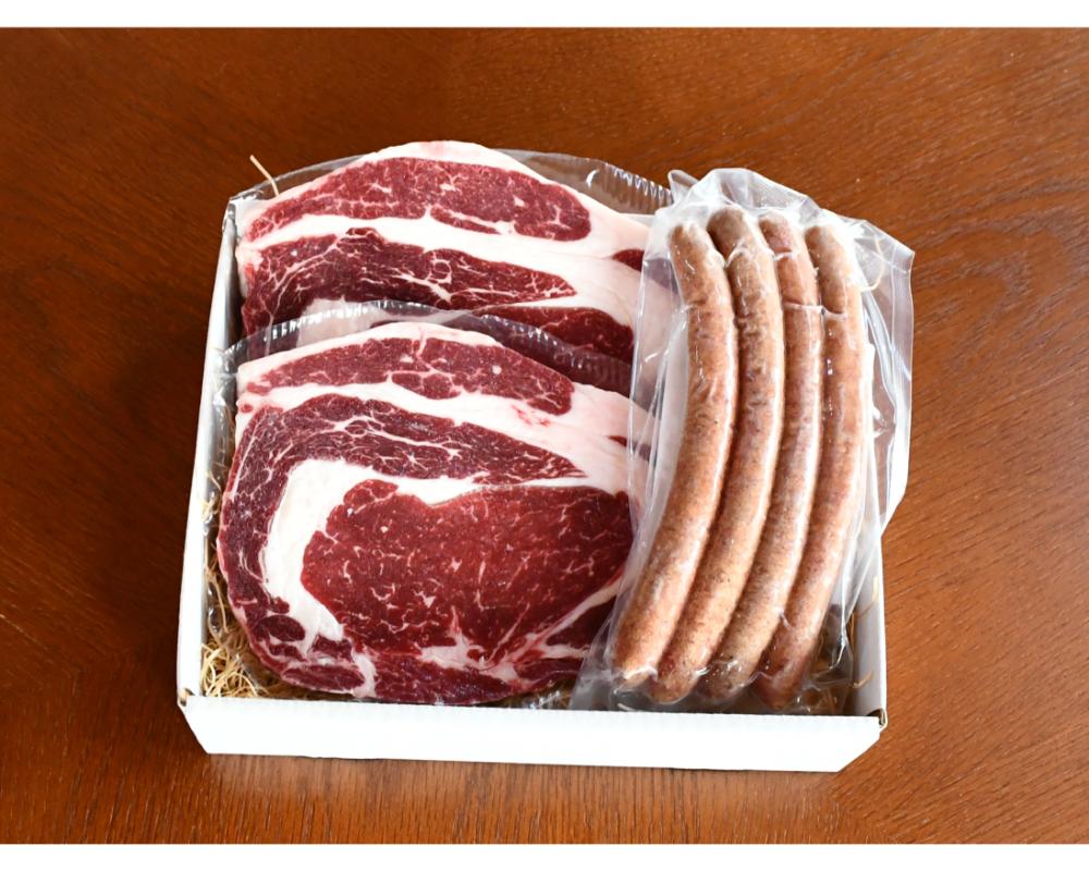 【えりも短角牛】リブロースステーキ＆ソーセージセット【er007-008】