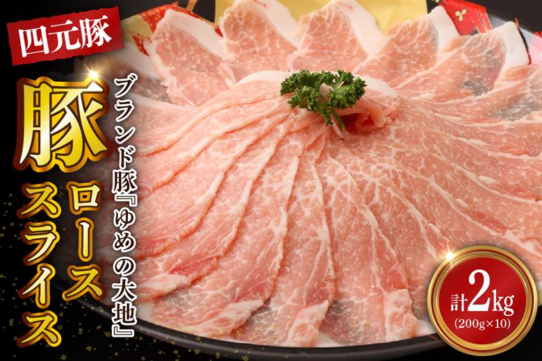 【えりも町生まれ 四元豚】ゆめの大地豚ローススライス200g×10パック計2kg【er020-002】