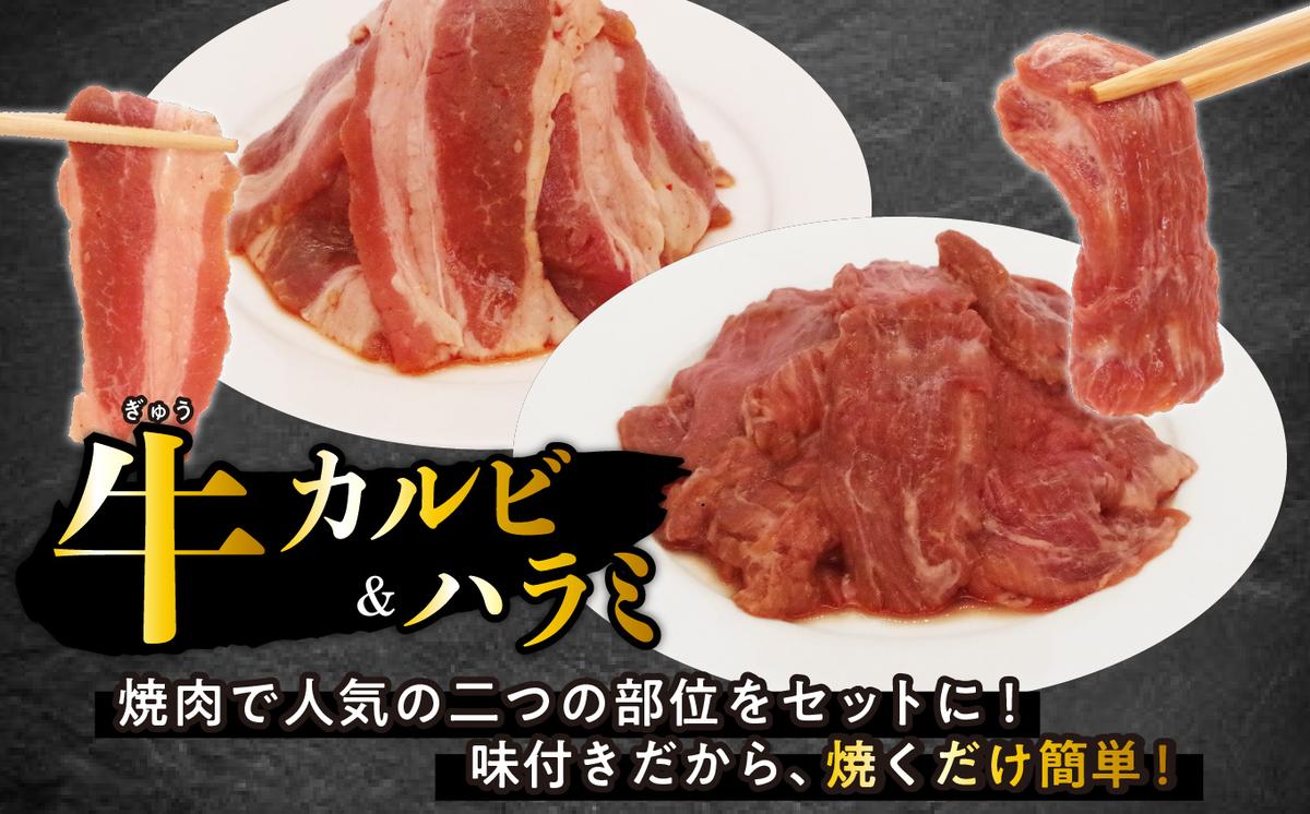 訳あり 味付け 牛 ハラミ ＆ カルビ セット 計 1.6kg （ 各 400g