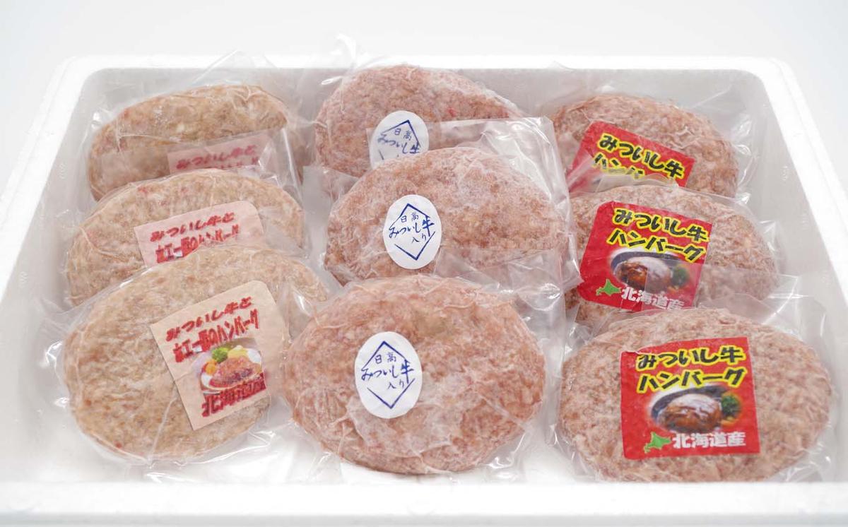 北海道産 黒毛和牛 みついし牛 ハンバーグ 3種 計 900g ( 100g 