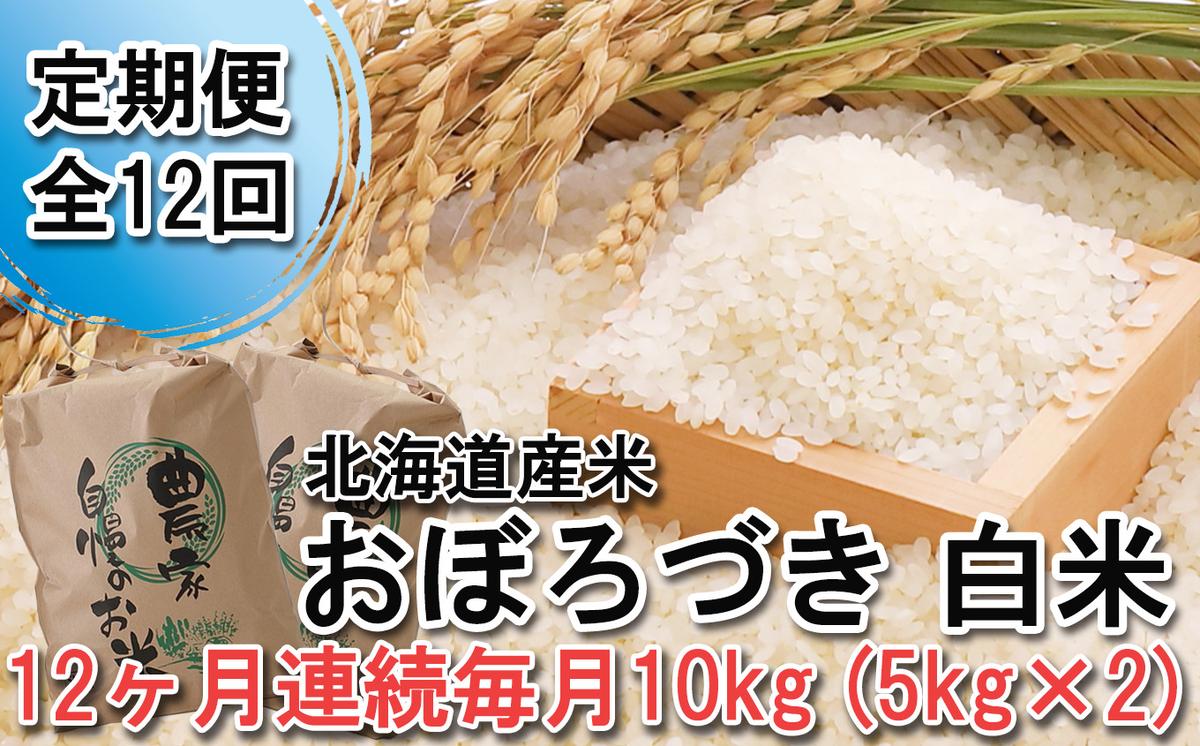 ＜ 定期便 12回 ＞ 北海道産 希少米 おぼろづき 白米 計 10kg (