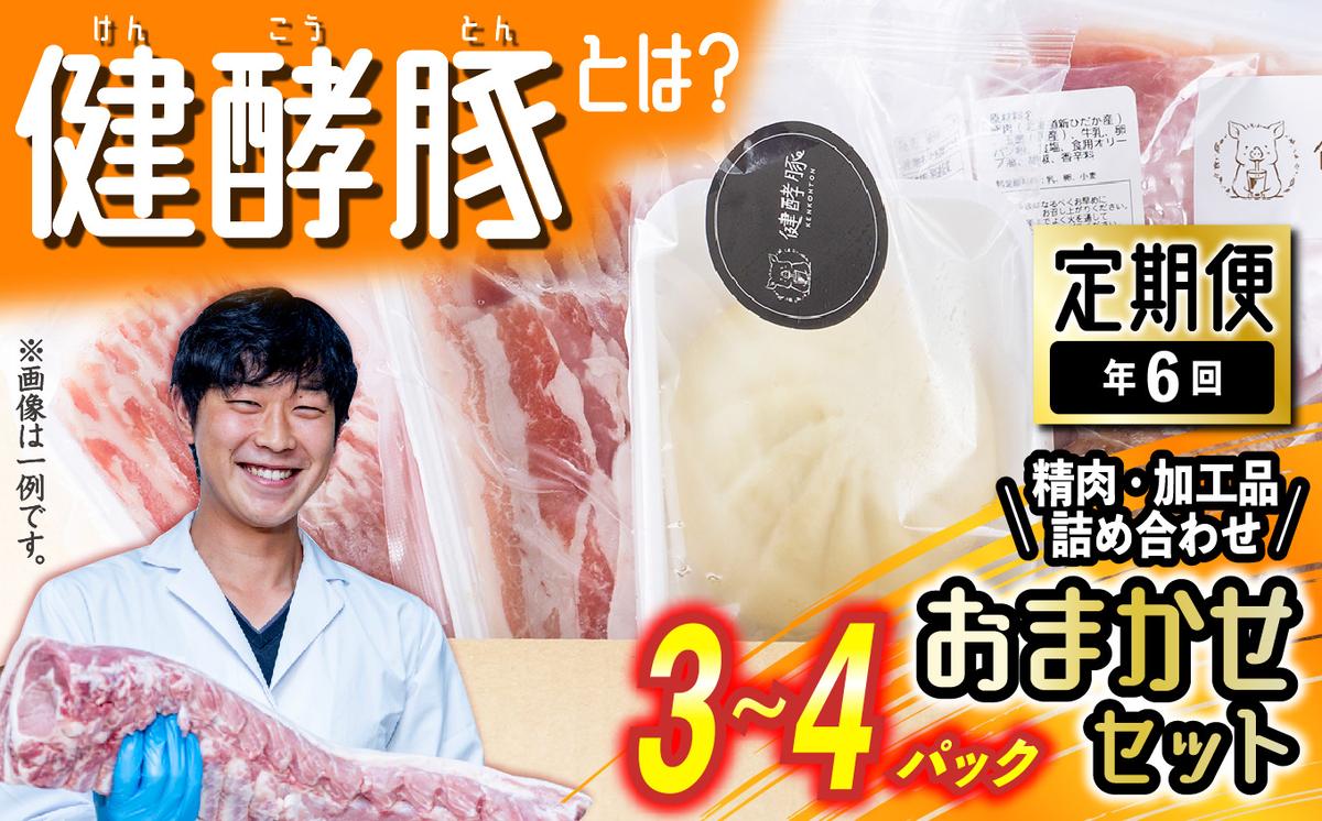 ＜ 定期便 6回 ＞ 北海道産 健酵豚 おまかせ セット （ 加工