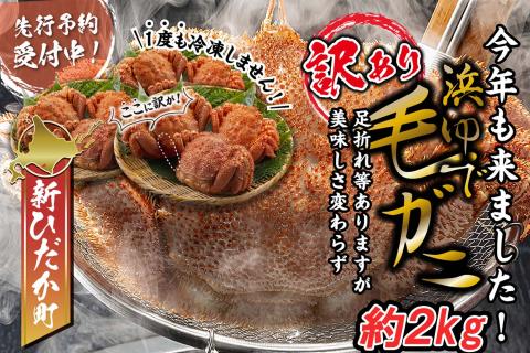 [2025年1月から順次発送] 訳あり 北海道産 かに 浜ゆで 毛がに ( 約 2kg ) [ 予約商品 ] 毛蟹 毛ガニ 冷蔵 けがに カニ味噌 ボイル 新ひだか町 わけあり