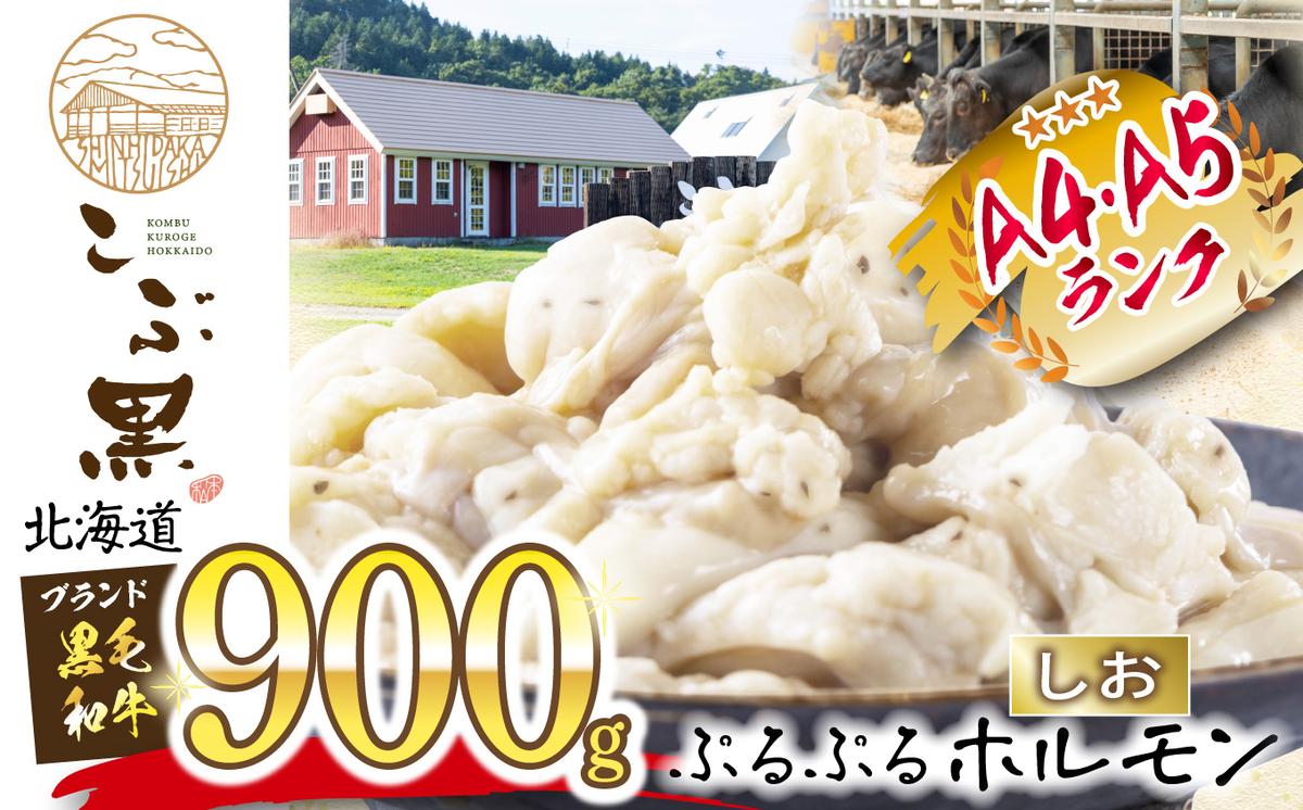 北海道産 黒毛和牛 こぶ黒 和牛 しお ホルモン 計 900g (300g×3