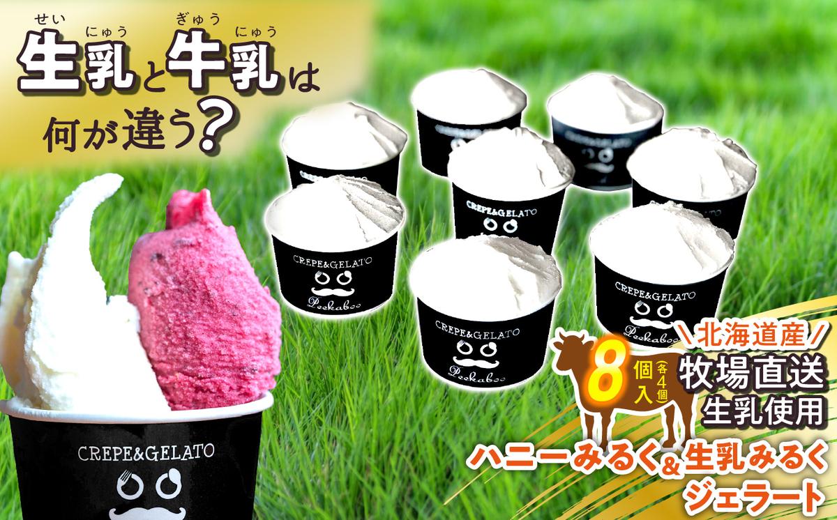 北海道産 生乳 ジェラート アイス ハニーミルク ＆ 生乳み