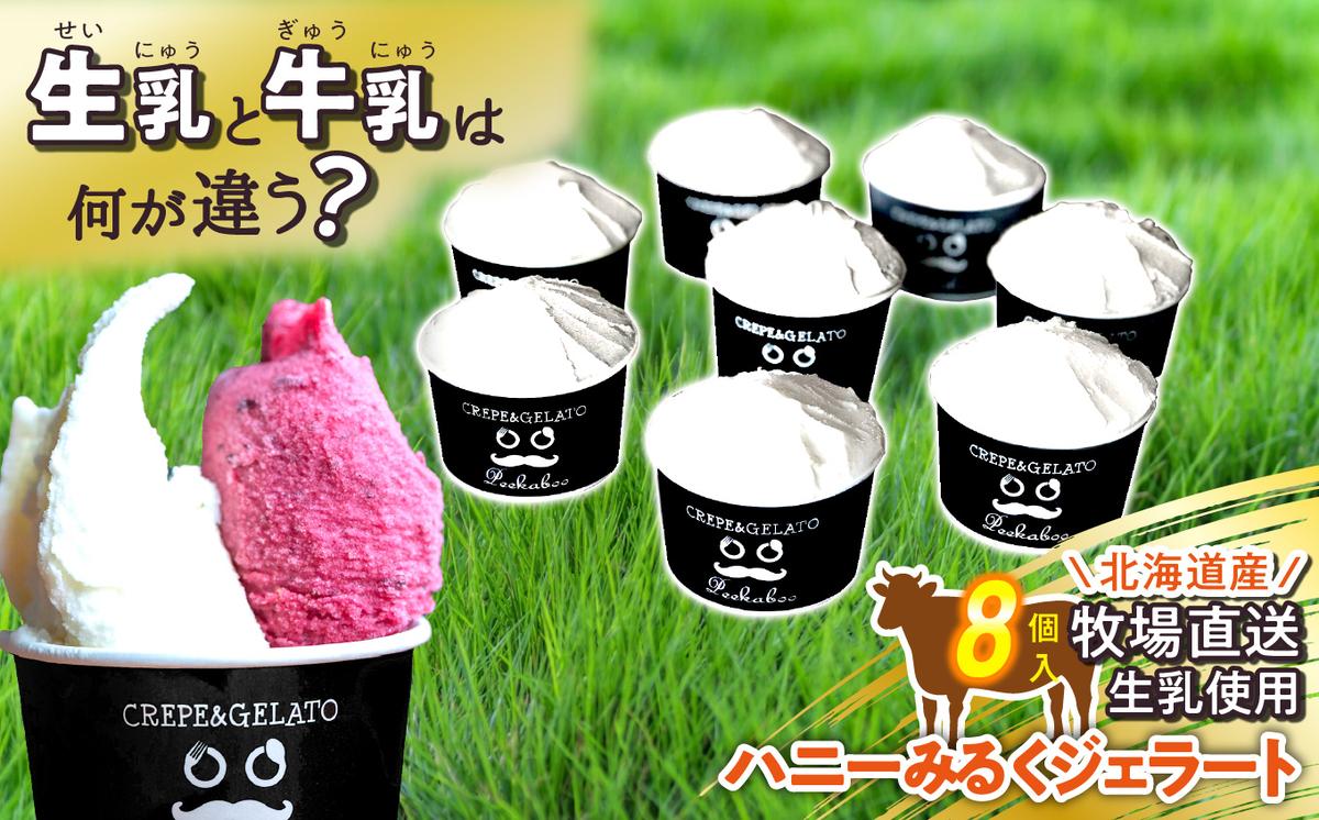 北海道産 生乳 ジェラート アイス ハニー ミルク 8個入り ジ
