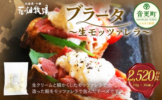 花畑牧場 ブラータ～生モッツァレラ～ 約70g×36個入 【D48】 モッツァレラチーズ 北海道産