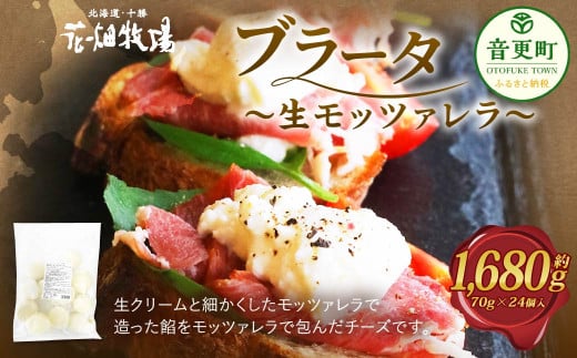 花畑牧場 ブラータ～生モッツァレラ～ 約70g×24個入 【C82】 モッツァレラチーズ 北海道産