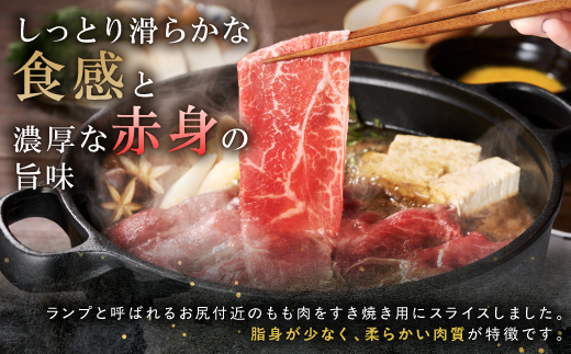 十勝ポテ牛（も～）ビーフ すき焼き用 北海道 牛肉 900g もも ランプ しゃぶしゃぶ 鍋 牛 赤身肉 国産牛 肉 ビーフ ギフト 国産 牛肉 冷凍 スライス 詰合せ お取り寄せ 送料無料 十勝 士幌町【ST01-03】