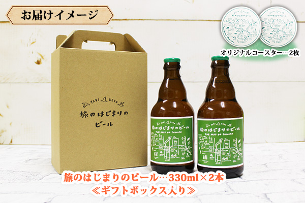 北海道 旅のはじまりのビール 330ml×2本セット ギフトボックス入り コースター2枚付き ビール クラフトビール 地ビール 酒 お酒 麦酒 beer HOTEL NUPKA プレゼント 手土産 贈り物 ギフト gift お取り寄せ 送料無料 十勝 士幌町【L06】