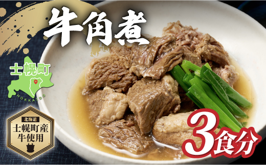 北海道 牛角煮 角煮 250g × 3個 計750g 牛 beef 赤身肉 国産牛 肉 加工品 バラ肉 おかず 惣菜 お惣菜 おつまみ 国産 冷凍 詰合せ お取り寄せ 送料無料 十勝 士幌町【W08】