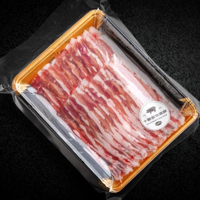 【毎月定期便】十勝放牧黒豚 炒め物用 スライス肉(ロース・バラ)計1,200g全12回【配送不可地域：離島】
