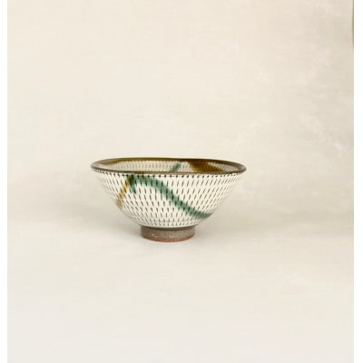 鹿追焼　飛びカンナ飯茶碗セット