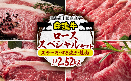 鹿追牛 ロース スペシャルセット 2.52kg(ステーキ すき焼き 焼肉)北海道十勝産【0151】【配送不可地域：離島】