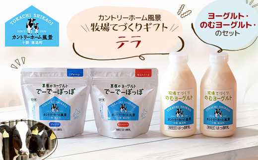 【カントリーホーム風景】牧場てづくりギフト「テラ」 ヨーグルト のむヨーグルト セット　3種合計4点【配送不可地域：離島】