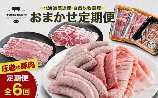 【毎月定期便】北海鹿追産 十勝放牧黒豚 圧巻の豚肉 おまかせ定期便(6カ月セット)全6回【1910】【配送不可地域：離島】