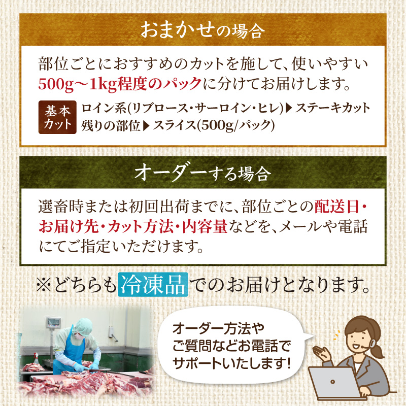 十勝清水町産 ブランド牛 十勝若牛1頭買い！総重量約220㎏！定期便 選べるカット・配送 _S003-0031