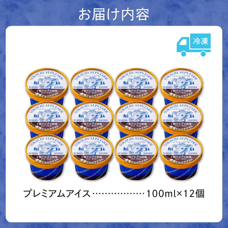 十勝アルプス牧場 濃厚ショコラアイス12個セット _S020-0020