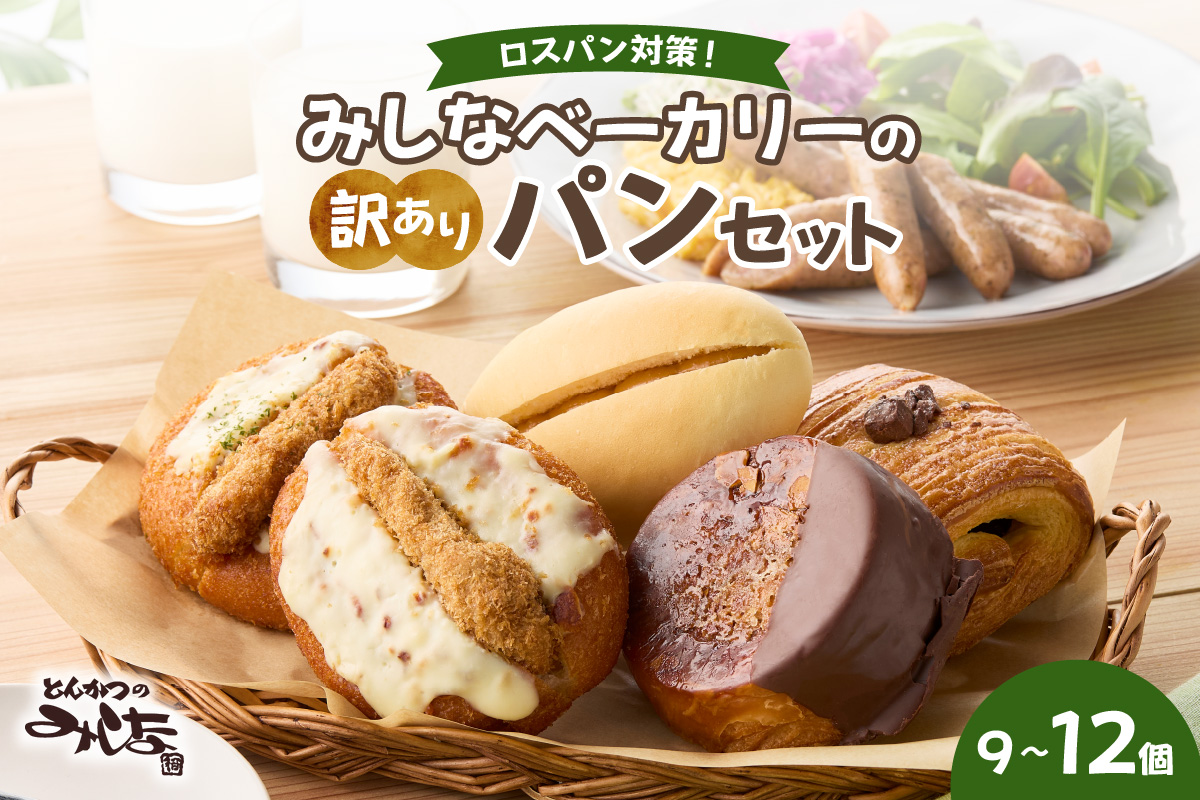 【訳あり】北海道産素材のこだわったみしなベーカリー パンおまかせセット！（9～12個）訳ありパン 北海道産素材 パンセット みしなベーカリー直送 手作りパン 北海道小麦 パン詰め合わせ _S011-0008