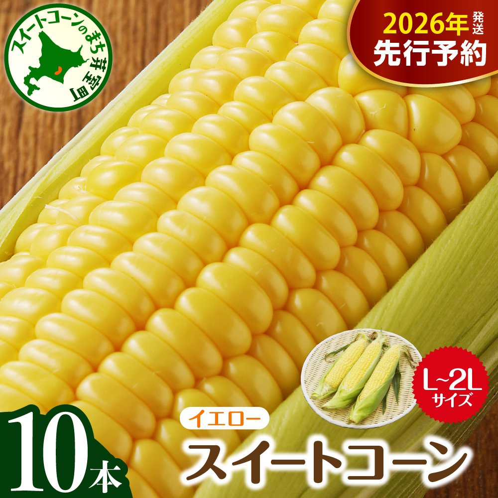 【先行受付】【2026年7月下旬～8月中旬頃配送】北海道十勝芽室町 とうもろこし スイートコーン10本 イエロー種 me002-004c-26
