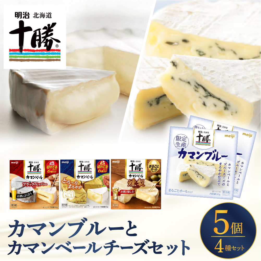 明治北海道十勝カマンブルー含む4種5個セット　me003-103c
