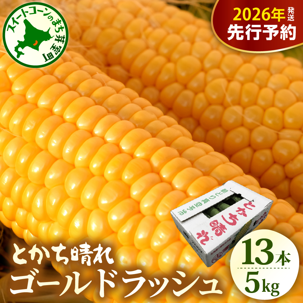 【先行受付】【2026年7月下旬～8月10日頃配送】北海道十勝芽室町　とかち晴れ　十勝めむろスイートコーン 13本入り　me010-005c-26