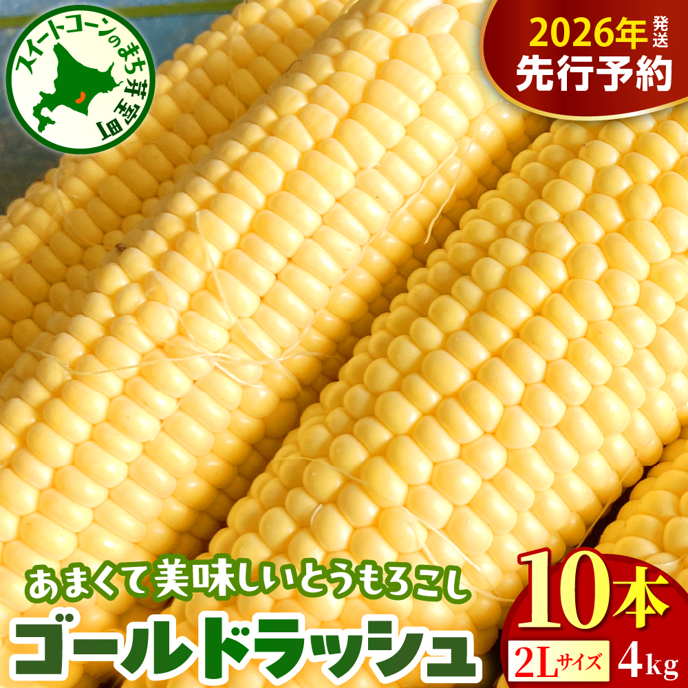 【先行受付】【2026年8月上旬～8月下旬頃配送】北海道十勝芽室町 とうもろこし ゴールドラッシュ 2Lサイズ 10本セット me078-003c-26