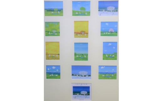 村内在住画家による絵画・クリアファイル＆絵葉書セット[X05-2]