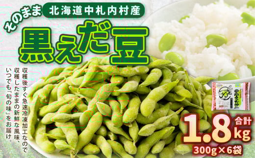 そのまま黒えだ豆 約300g×6袋 計約1.8kg 枝豆 黒えだ豆 黒枝豆 えだ豆 えだまめ エダマメ おつまみ おやつ 国産 冷凍 [018-0066]