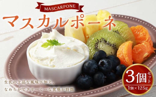 マスカルポーネ 125g×3個 セット チーズ マスカルポーネチーズ フレッシュチーズ 乳製品 冷蔵 [027-0119]